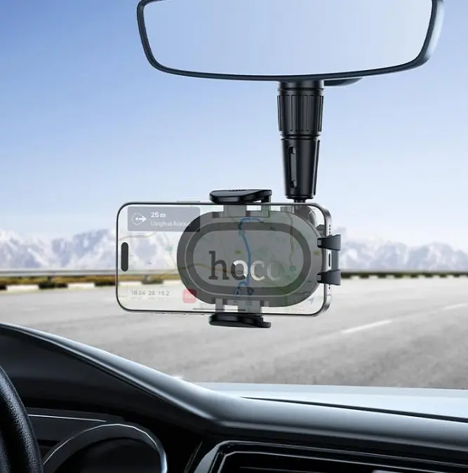 Холдер Hoco H88 Rally ultra-thin car holder(rear view mirror) чорний - фото 4
