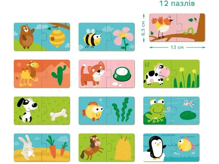 Пазли Duo Тварини Хто Що Їсть?, DoDo, 24 ел. - фото 2