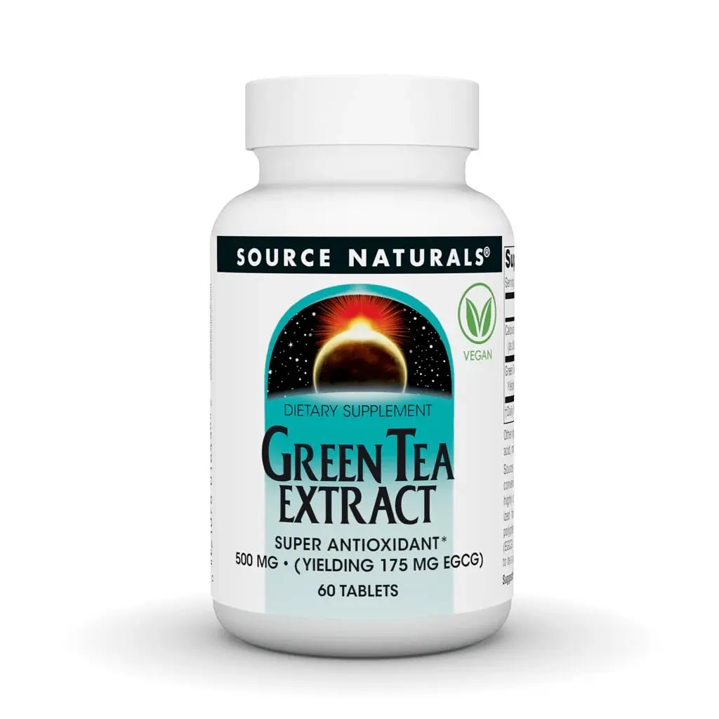 Натуральна добавка Green Tea Extract 500 mg, 60 таблеток Source Naturals vit0004287