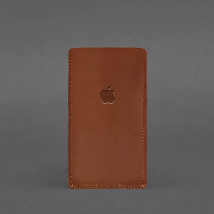 Кожаный чехол для iPhone 11 Светло-коричневый Crazy Horse - фото 4