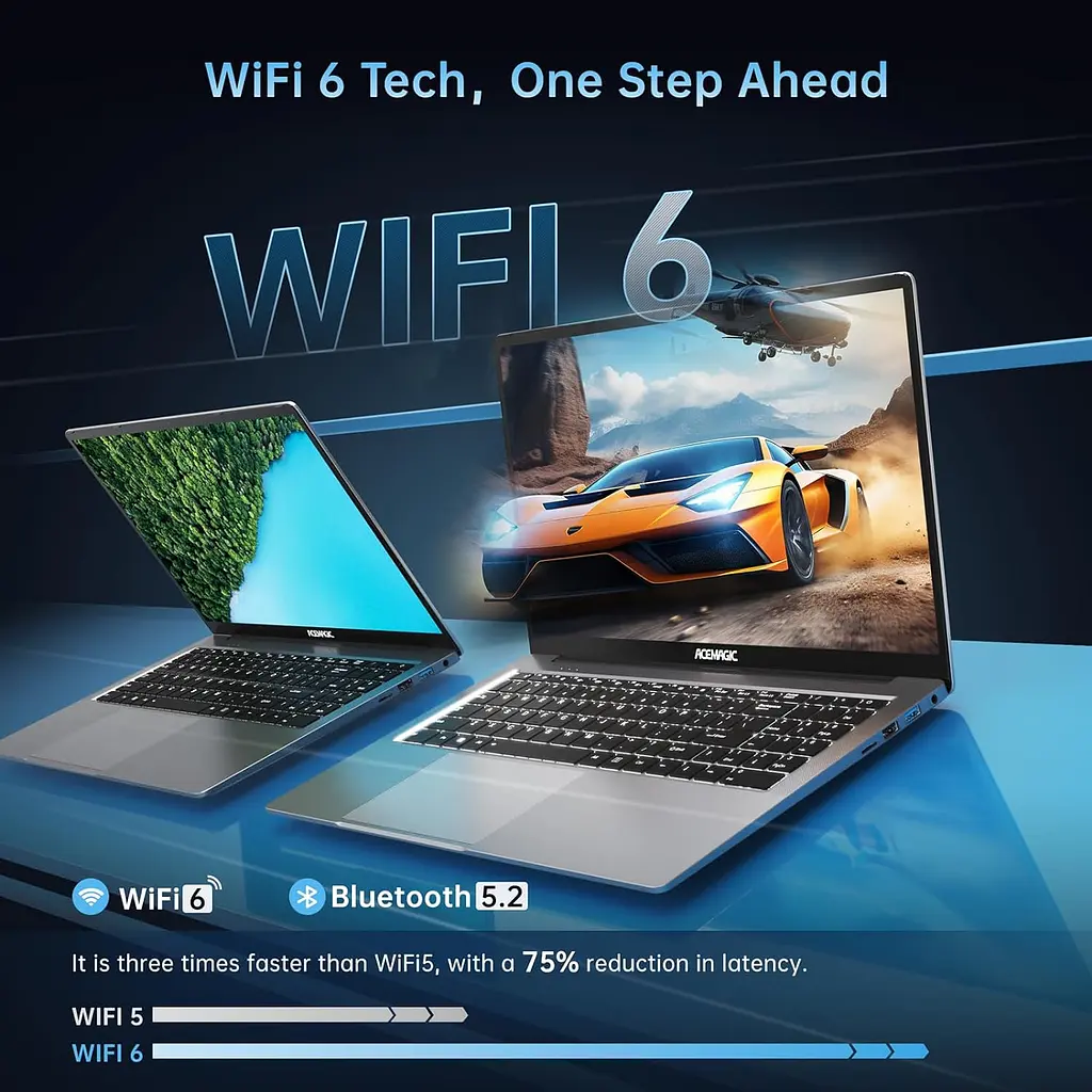 Ноутбук de Ігровий ACEMAGIC,7 5700U,16GB DDR4 512GB,Radeon RX Vega 8,Windows 11 Home,BT5.2,Wi‑Fi 6 - фото 5