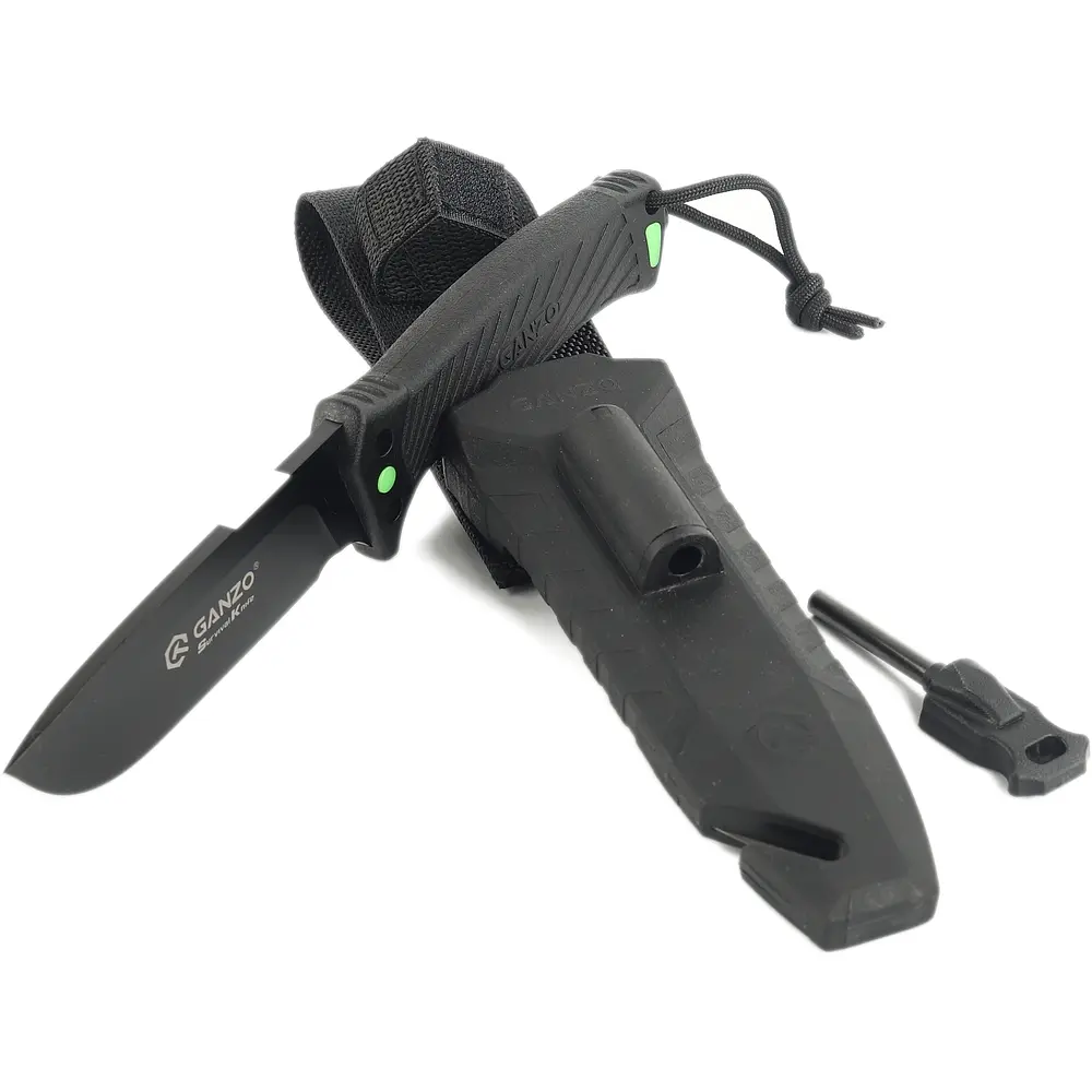 Ніж Ganzo G8012V2-BK з паракордом чорний - фото 5