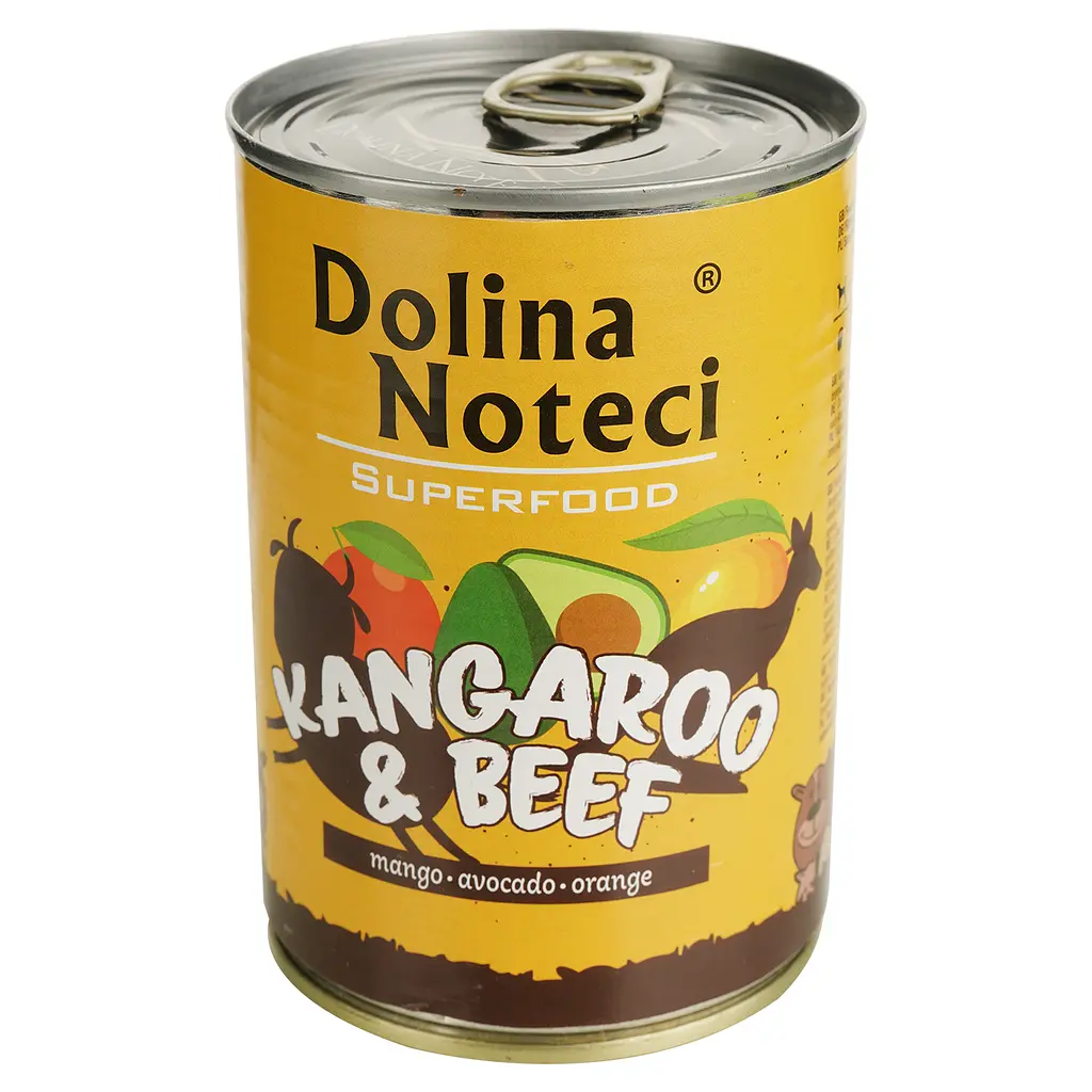 Влажный корм для собак Dolina Noteci Superfood с мясом кенгуру и говядиной 400 г - фото 2