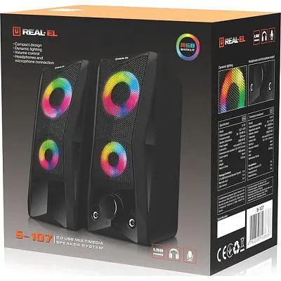 Акустична система REAL-EL S-107 USB Black (EL121100017) - фото 9