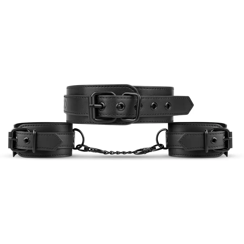 Наручники с повідцем Bedroom Fantasies Collar & Wrist - Black - фото 3