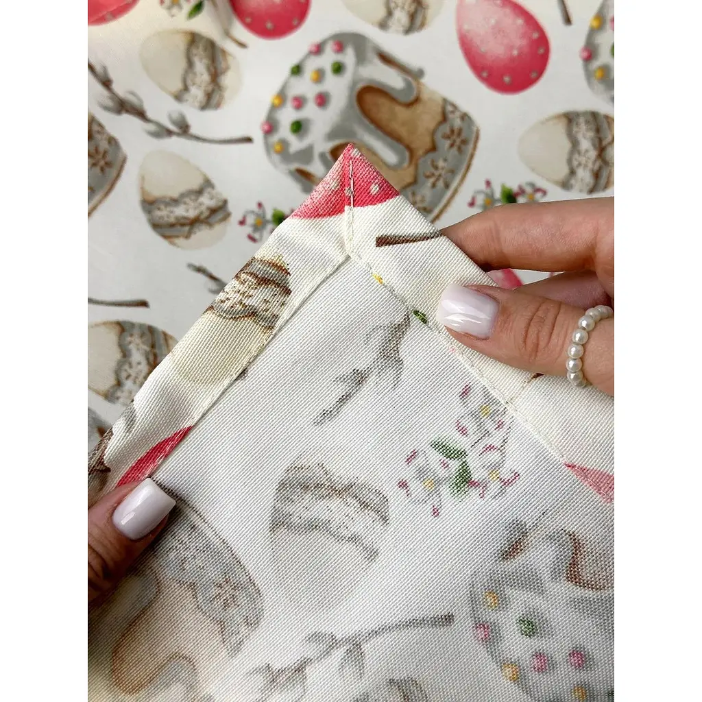 Пасхальное полотенце водоотталкивающее для корзины Пасхальная пасочка 70х40 см Розовый - фото 7