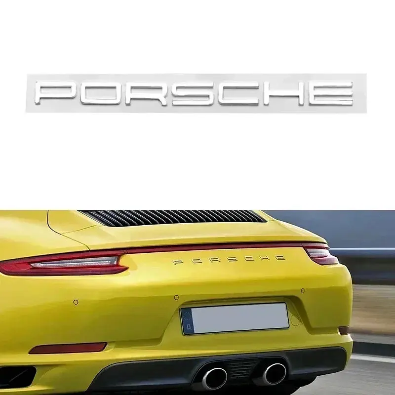 Емблема напис Porsche срібло матове 530×23мм пластик (на скотчі) - фото 2