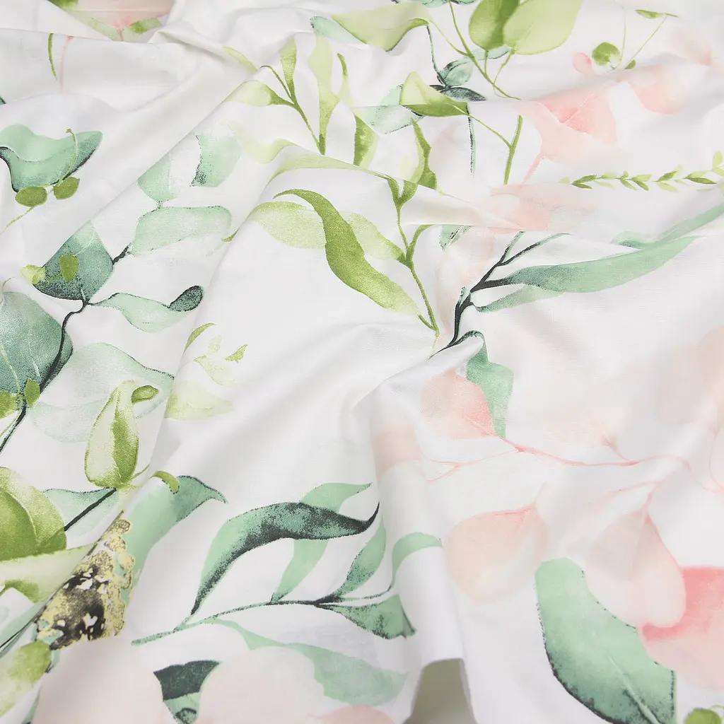 Комплект постільної білизни Cosas полуторний без простирадла FLORAL LEAVES 160 x 220 см (FoliageGreenBudRose_160_2) - фото 5