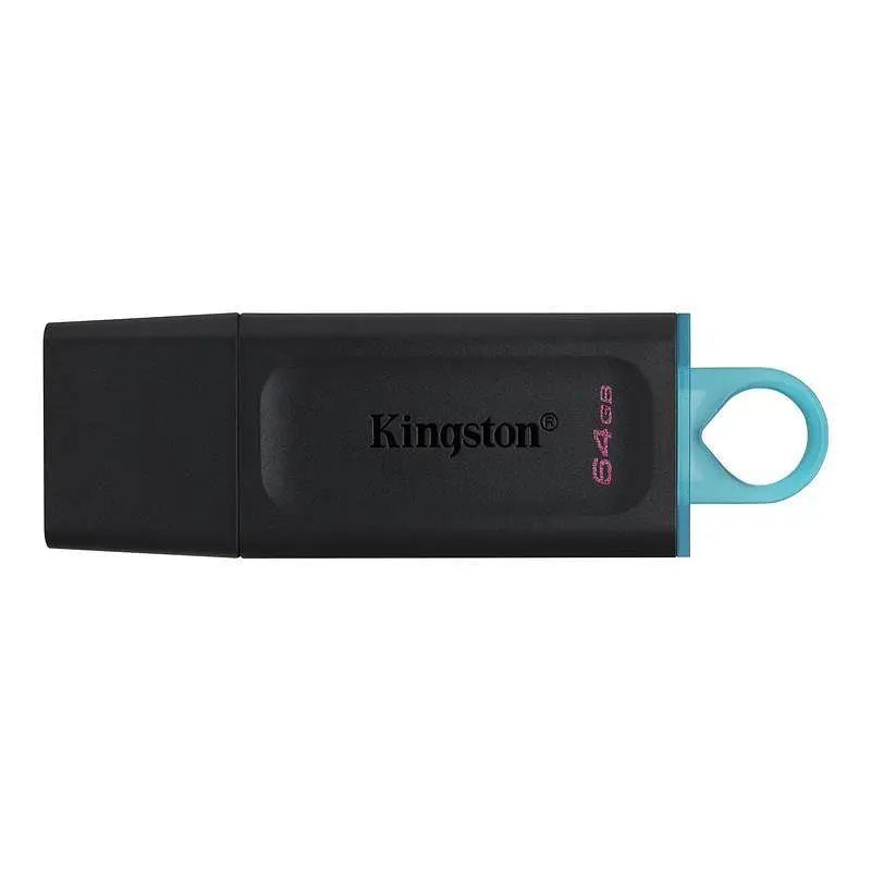 Флеш накопичувач Kingston DataTraveler Exodia 64GB (DTX/64GB) з кільцем для ключів чорно-блакитний - фото 2