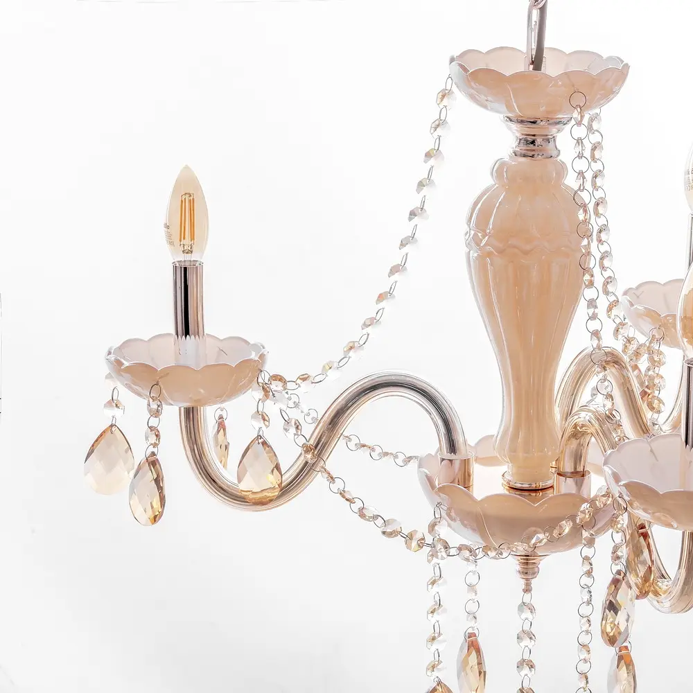 Люстра свеча Brille подвесная хрустальная E14 40W G (BCL-689S/3) - фото 6