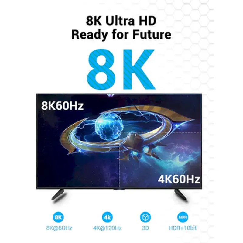 Кабель мультимедійний HDMI M to HDMI M 3.0m V2.1 8K60Hz Vention (AANBI) - фото 4