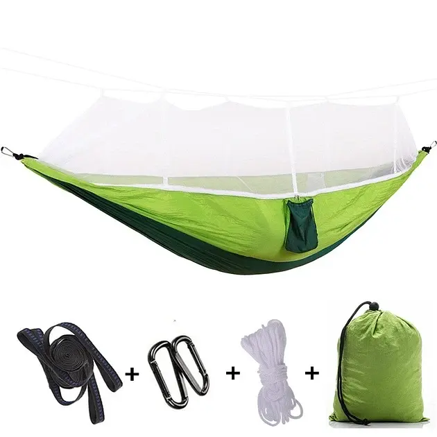 Туристичний гамак із москітною сіткою Hammock With Net GREEN