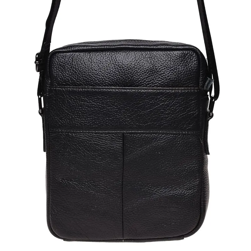 Чоловіча сумка Borsa Leather K18154 27x22x7 см Чорний (14783) - фото 4