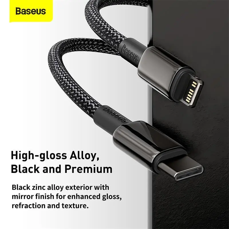 Кабель Baseus Type-C to Lightning Tungsten Gold Fast Charging 2 м 20W PD (CATLWJ-A01) - фото 3