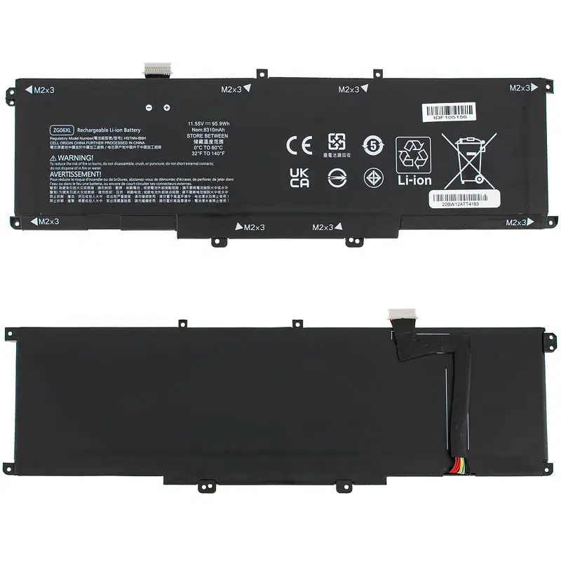 Батарея Hewlett Packard для ноутбука HP ZG06XL (EliteBook 1050 G1 Studio x360 G5) 11.55V 8310mAh 95.9Wh Чорний - фото 2