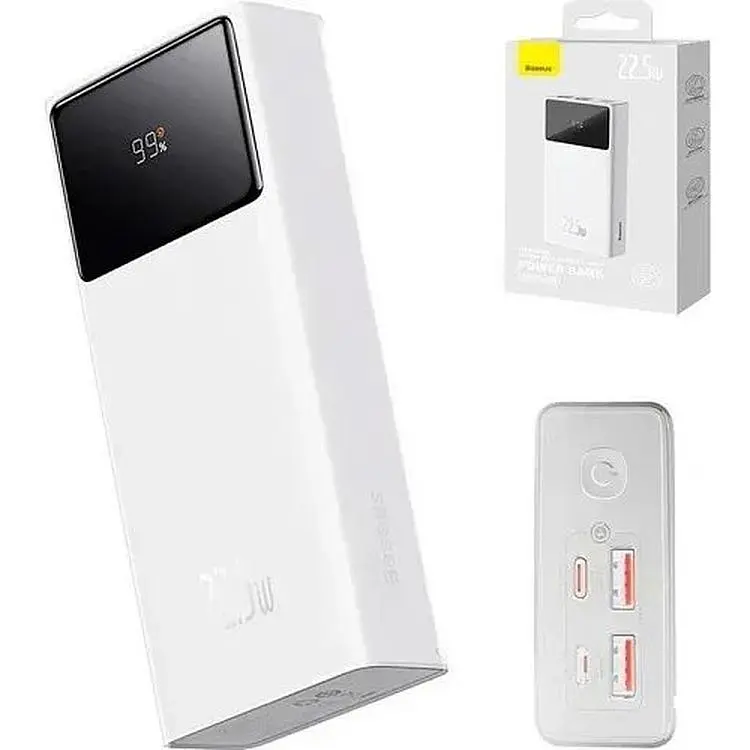 Портативная батарея Baseus Star-Lord Digital Display Fast Charge 20000 mAh 22.5W PPXJ080002 White - фото 5