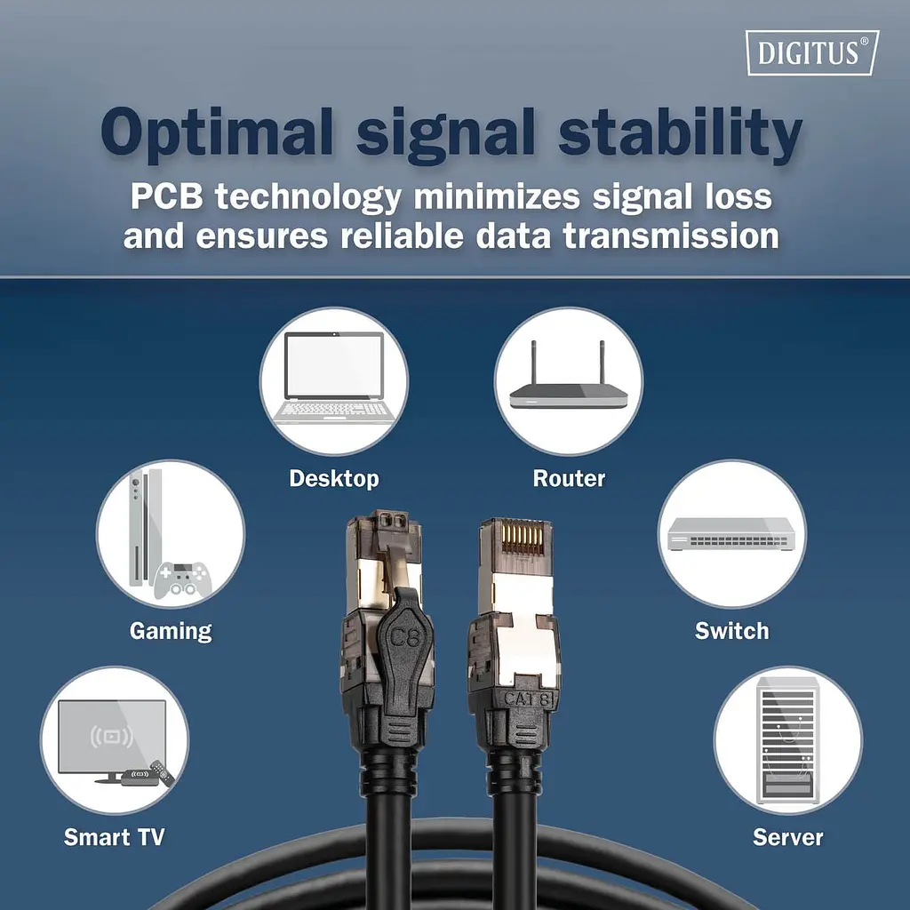 Патч-корд Digitus DIGITUS CAT 8.1 S-FTP, 5м, AWG 24/7, LSZH, чорний - фото 2
