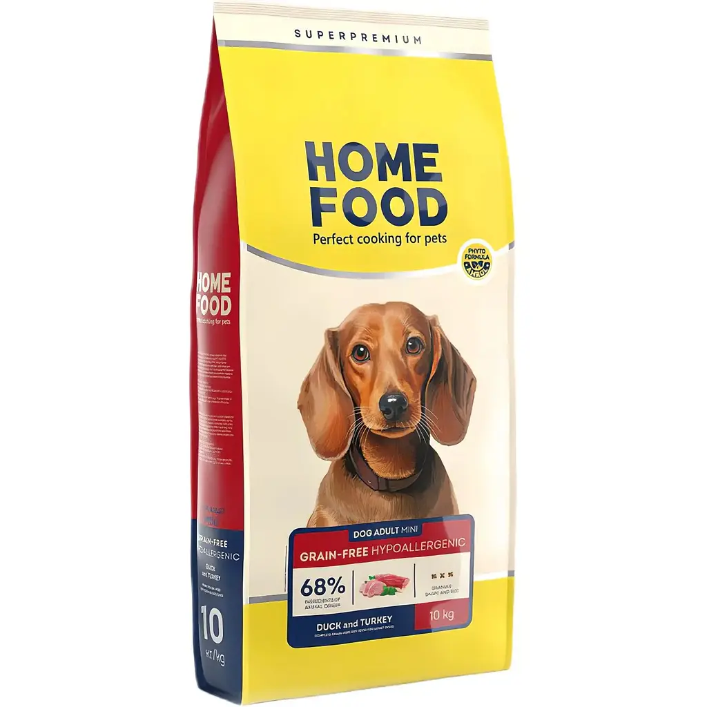 Сухий корм для собак Home Food Adult Mini малих порід гіпоалергенний з качкою та індичкою 10 кг