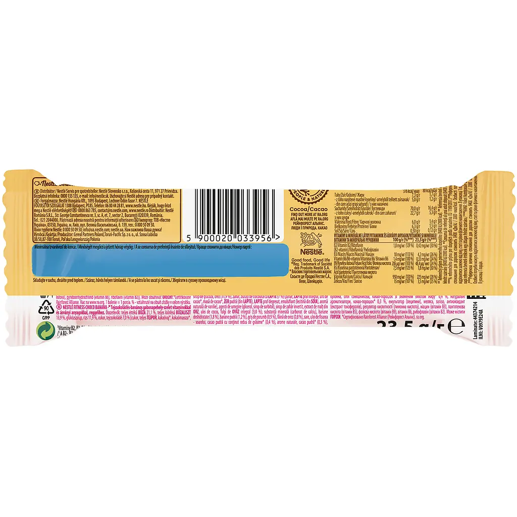Злаковий батончик Fitness Choco Banana зі шматочками шоколаду та банана 23.5 г - фото 2
