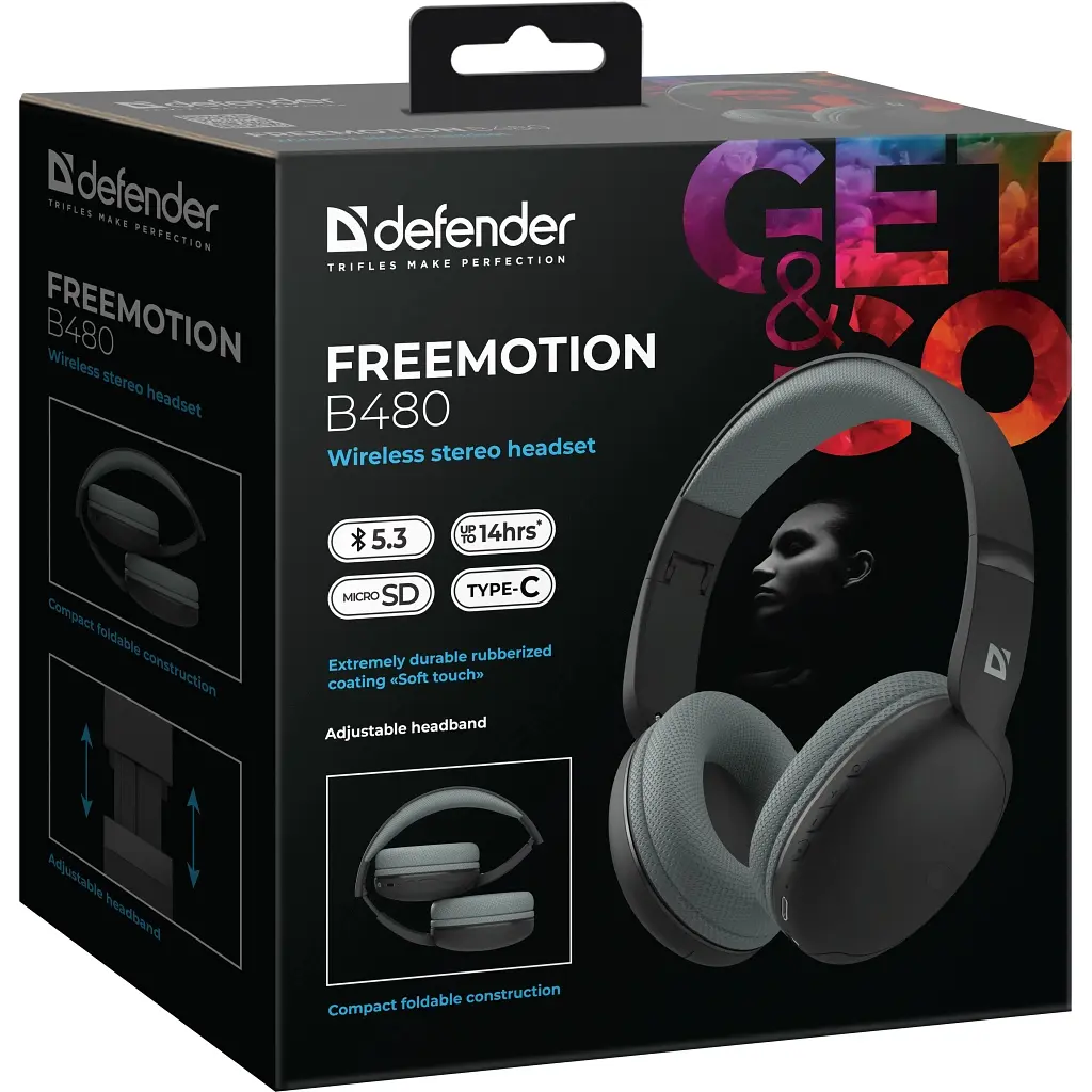 Навушники Defender FreeMotion B480 Bluetooth Black (63480) - фото 9