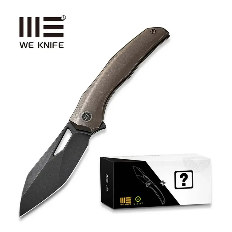 Ніж складаний туристичний WE Knife Ignio Mystery Box, (8.4 см) CPM 20CV / титан 6AL4V бронзовий - фото 10