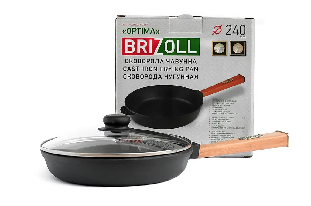 Сковорода чавунна Brizoll Optima Lids O2440P-C 24 см