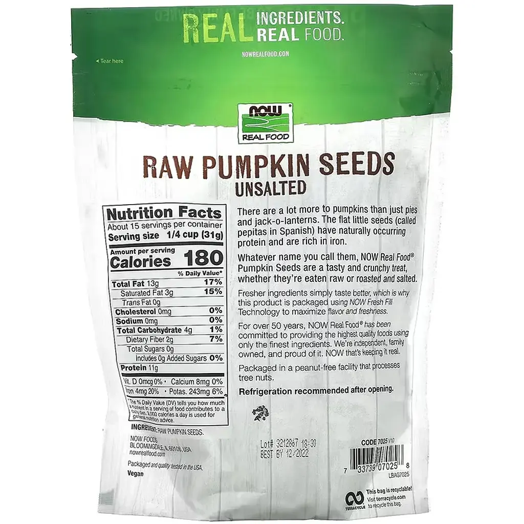 Насіння гарбуза Now Foods Pumkin Seeds Raw 454 г - фото 2