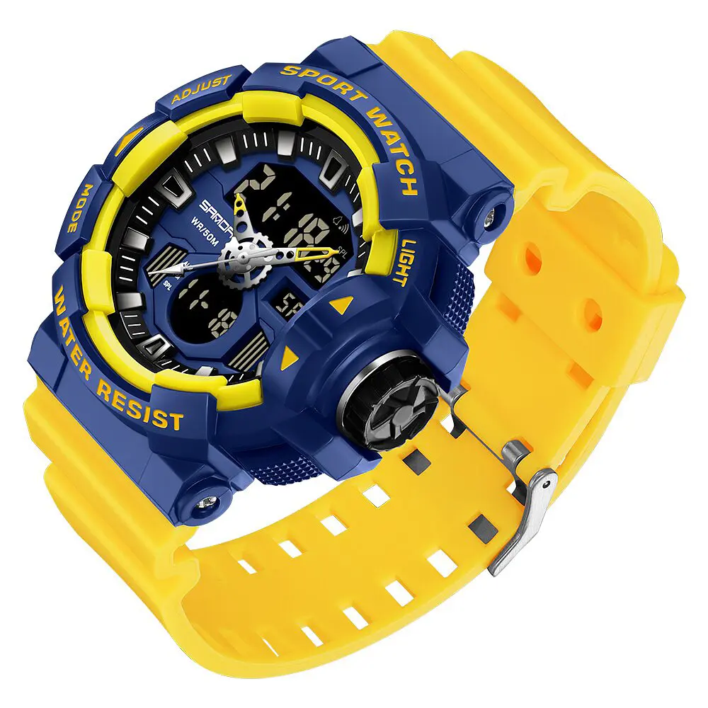 Наручные часы мужские 3129 Yellow Blue Sanda acs0030943 - фото 2