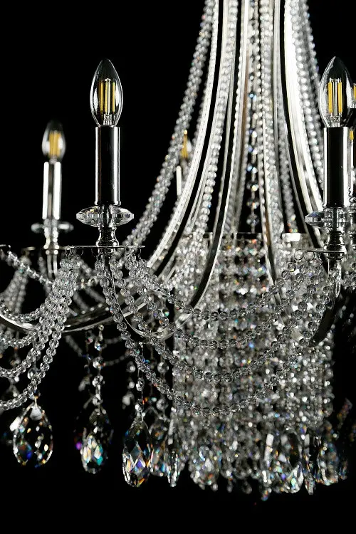 Ефектна підвісна кришталева люстра Splendid Ray L6008/10 (SILVER) - хром, 10xE14, діаметр 85 см, від 18 до 28 м2 - фото 3