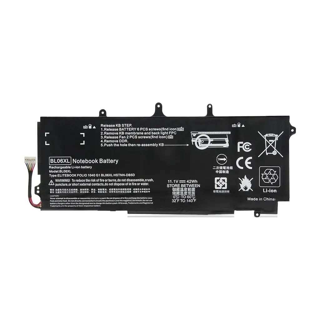 Акумулятор до ноутбука HP EliteBook Folio 1040 G2 BL06XL, 42Wh (3783mAh), 6cell, 11.1V, Li-Pol AlSoft (A71070)
