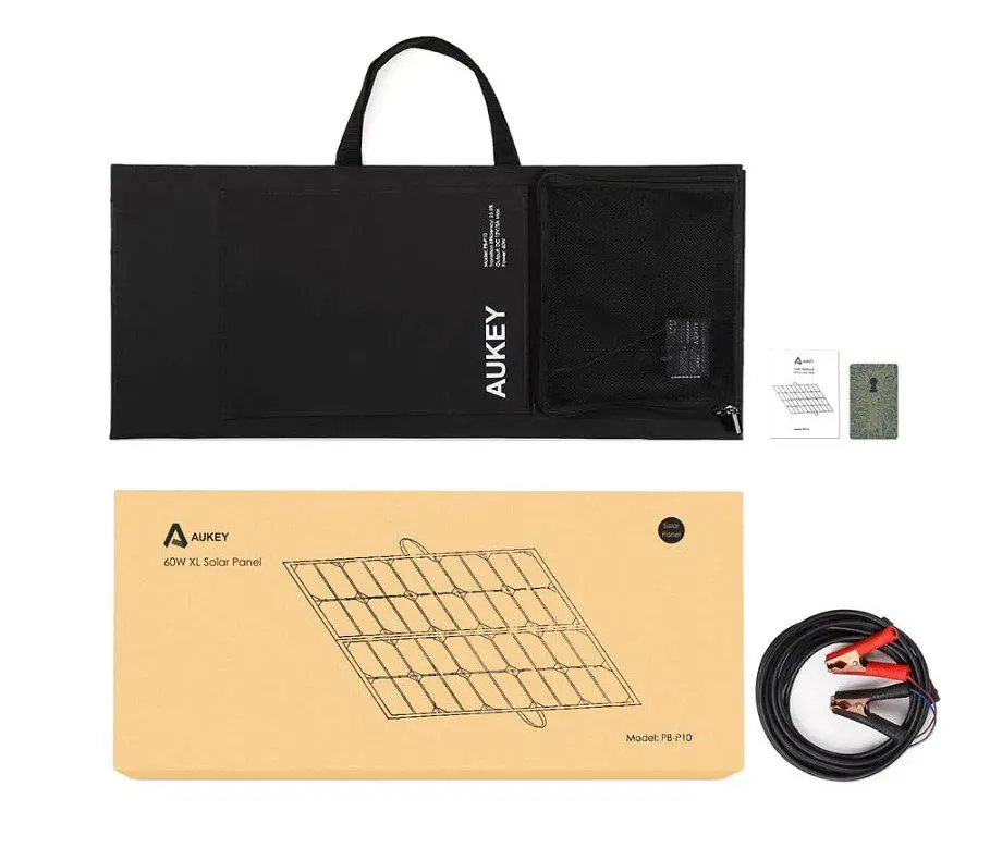 Портативная солнечная панель Aukey PBP10 60W Solar Panel, зажимы 12В/5А, USB Type-C - фото 5