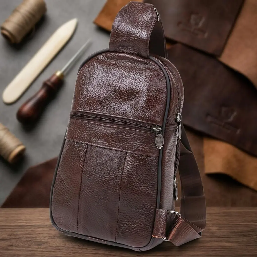 Сумка чоловіча через плече 14986 Vintage коричневий - фото 9