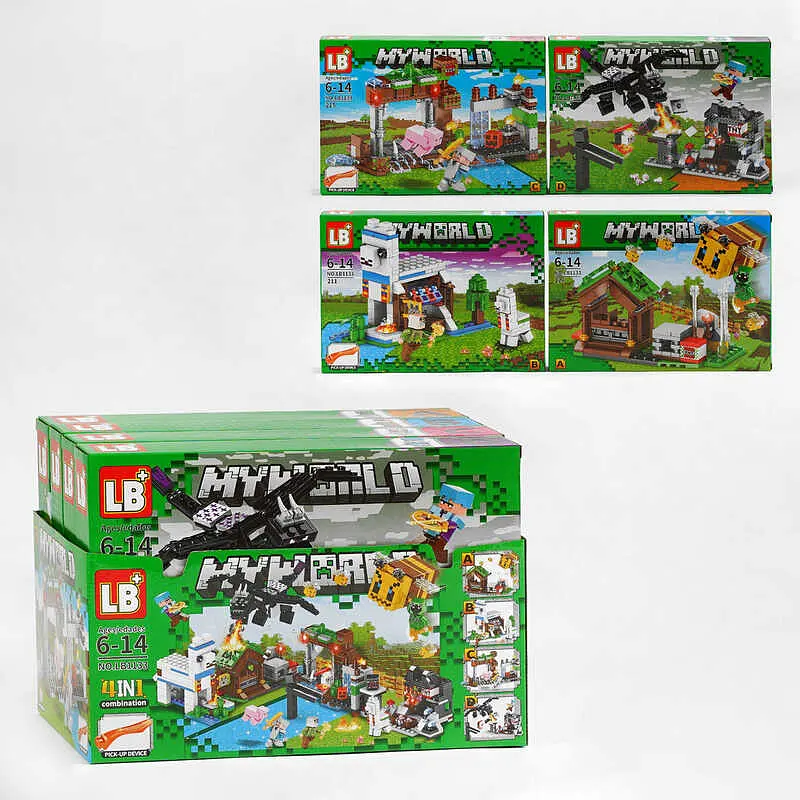 Конструктор Minecraft, LB1133, 219 деталей, 32x22x5 см, (В ассортименте) - фото 5