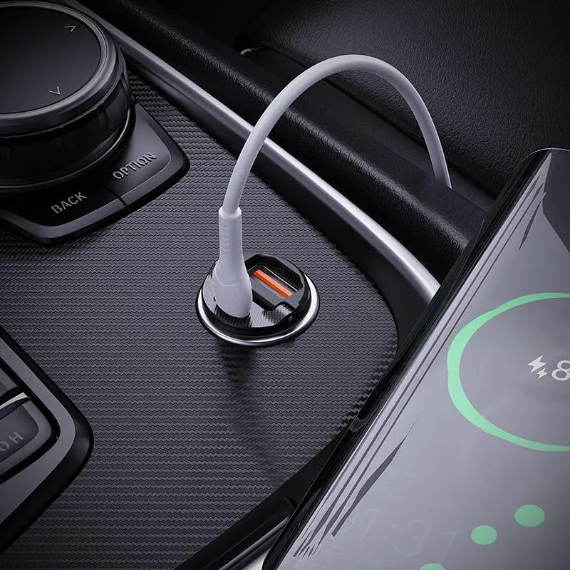 Автомобільний зарядний пристрій 1USB + Type-C Hoco NZ2 Link PD30W+QC3.0 Black + Cable Type-C to Type-C 1m - фото 5