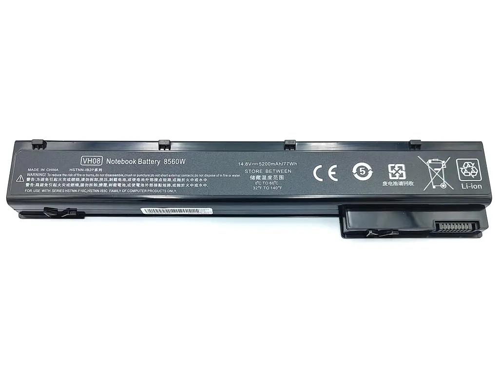 Акумулятор для HP VH08XL 8560W 8570W 8760W 8770W HSTNN-LB2P (14.8V 5200 mAh 77Wh) - фото 2