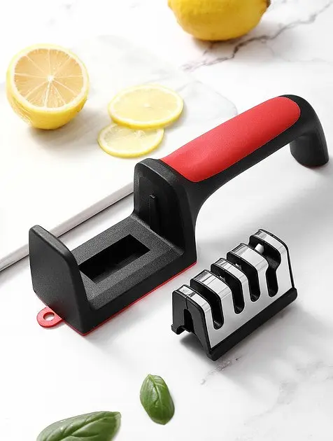 Точилка Sharpener YD-168, ручна, для ножів та ножиць, чорна, ABS-пластик, 19×5×6 см - фото 5