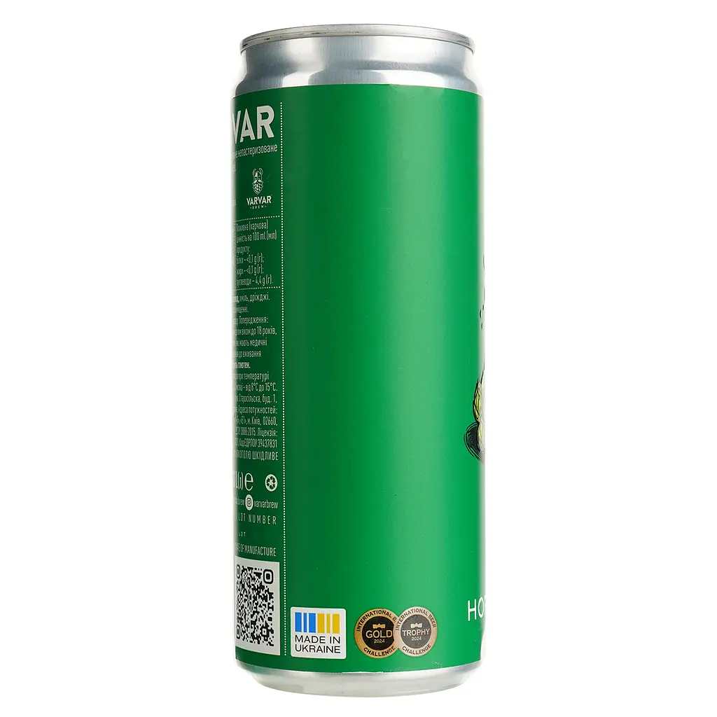 Пиво Varvar Hoppy Lager світле нефільтроване 5.6% 0.33 л з/б - фото 2