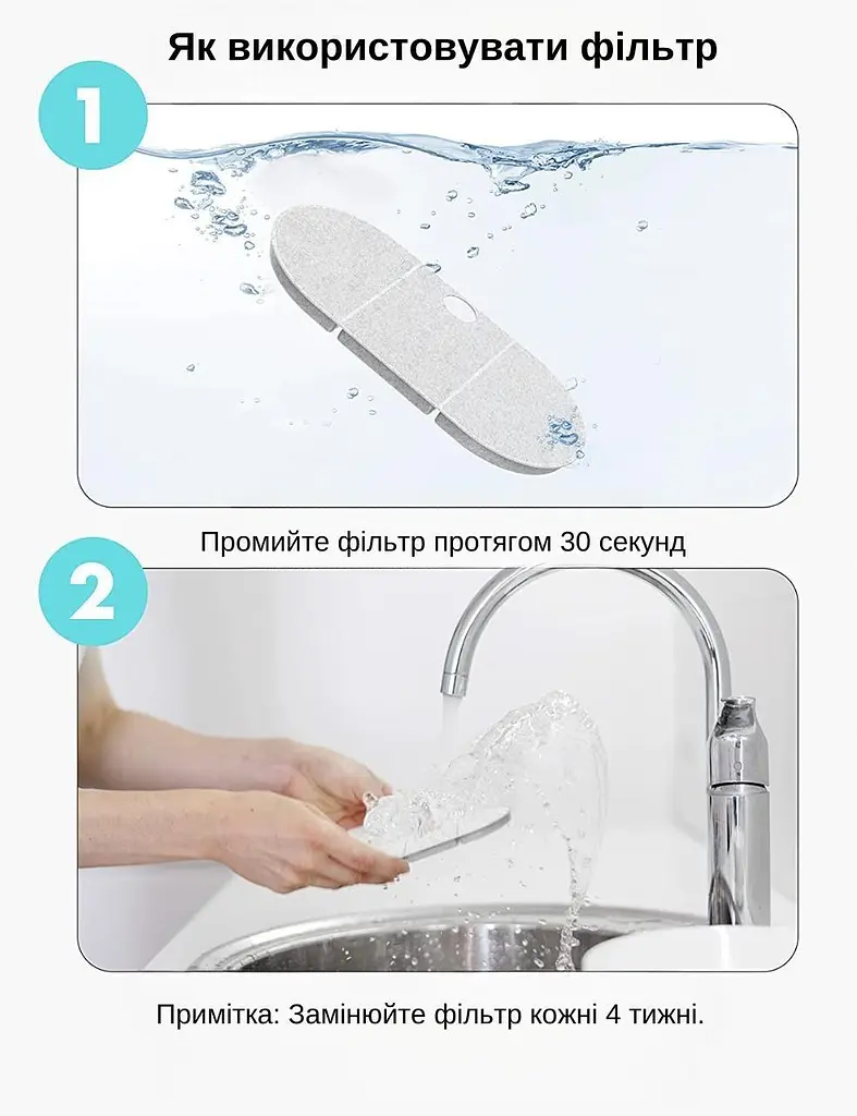 Фонтан для кота Petrust TK-WF002 2,1 л зі сталевою мискою та фільтром, Білий - фото 9