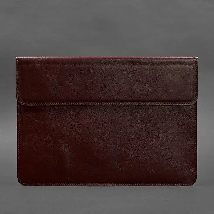 Шкіряний чохол-конверт BlankNote на магнітах для MacBook 13 Бордовий - фото 4