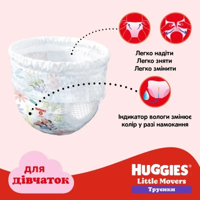 Підгузки Huggies Little Movers/Pants 6 (15-25 кг) Box для дівчаток 60 шт (5029053564135) - фото 10