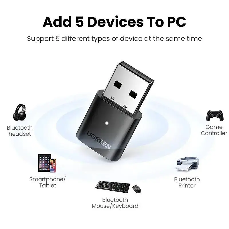 Bluetooth-адаптер Ugreen CM390 USB Bluetooth 5.0 (UGR-80889) - фото 3