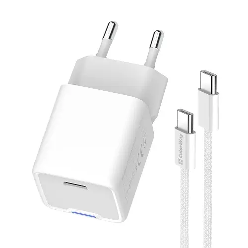 Мережевий зарядний пристрій White 25 Вт GaN ColorWay teh0028592 - фото 4