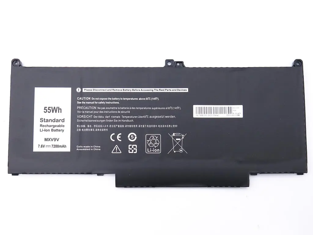 Акумулятор для ноутбука Dell MXV9V Latitude 5300, 5310 (2-in-1), Latitude 7300, 7400 (MXV9V) (7.6V 7200 mAh 55Wh) (Metal) - фото 2