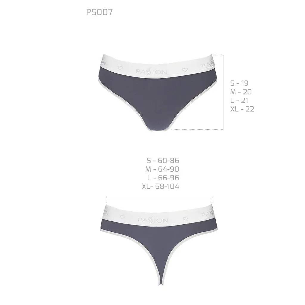 Спортивні трусики-стрінги Passion PS007 PANTIES S, dark grey - фото 5