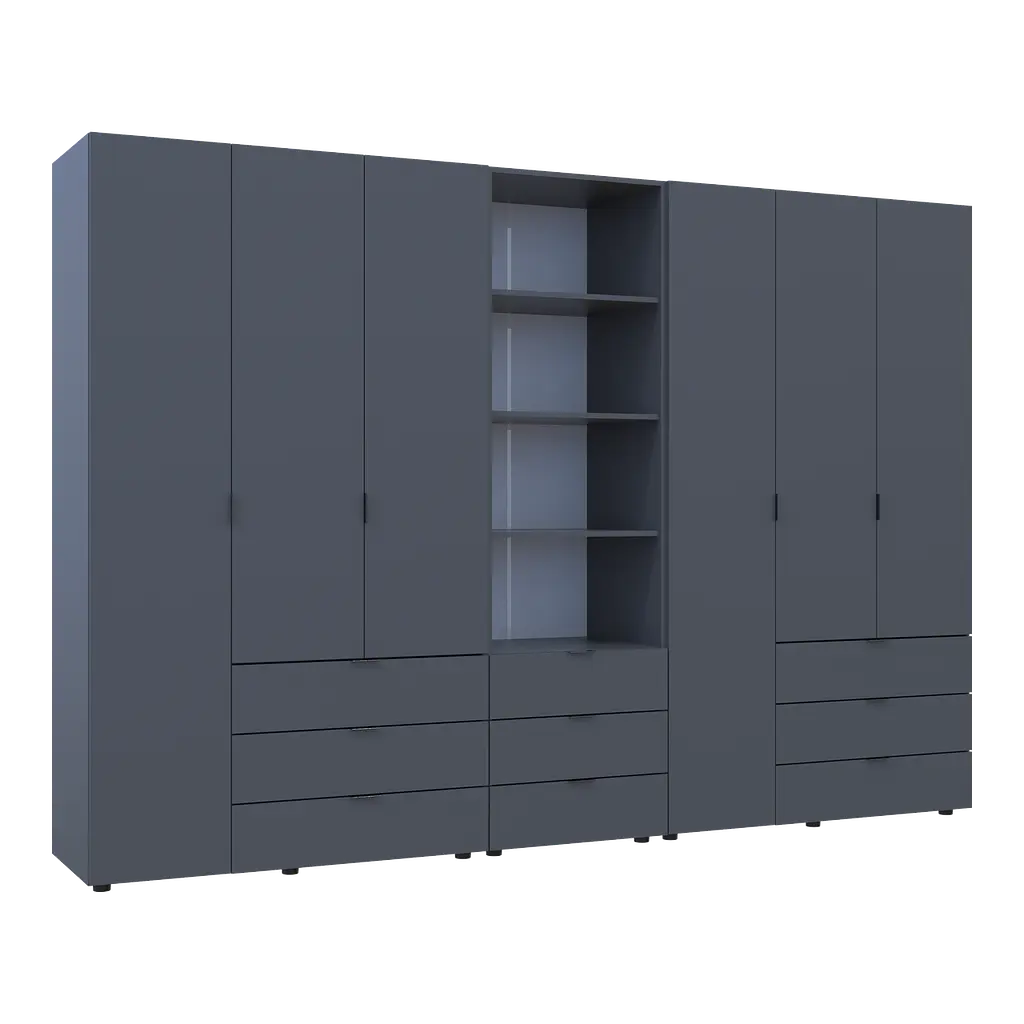 Шкаф для одежды Doros Гелар Графит 3+3ДСП с пеналом 292.4х49.5х203.4 (42005172) - фото 7