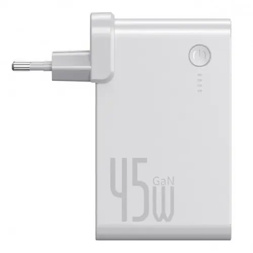 Сетевое зарядное устройство Baseus Power Station 2 in 1 QC with Power Bank 10000mAh 45W PPNLD-C02 White - фото 5