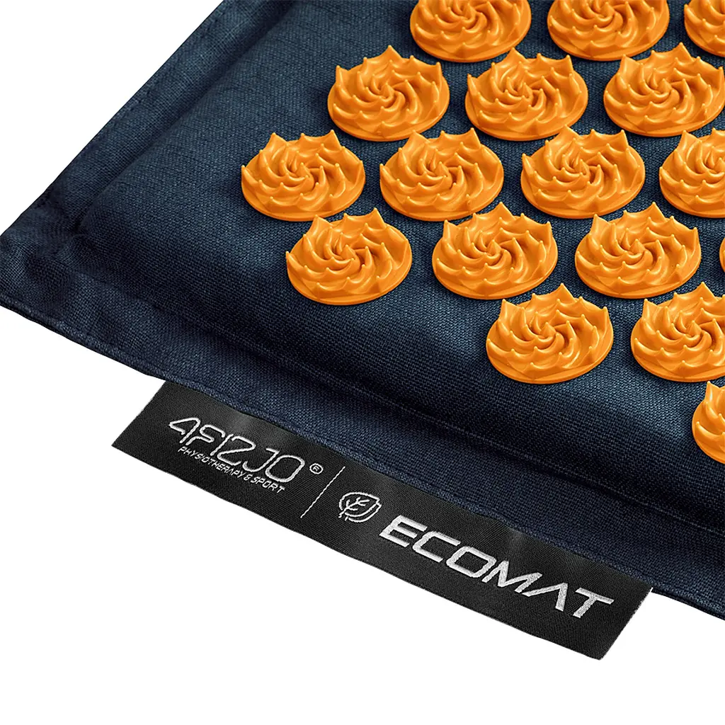 Килимок акупунктурний 4FIZJO Eco Mat Аплікатор Кузнєцова з подушкою 68 x 42 см Navy Blue/Orange 4FJ0229 (P-5907739312143) - фото 3
