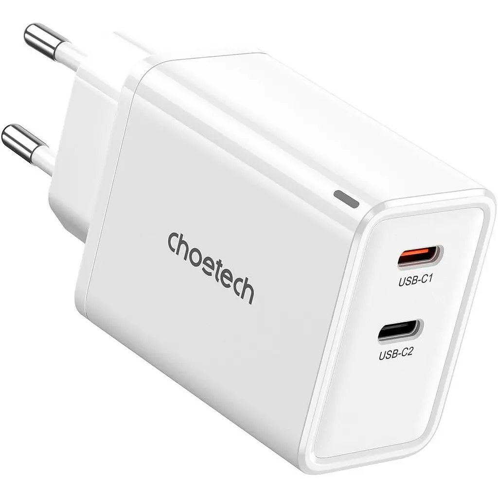 Мережевий зарядний пристрій Choetech PD Dual USB-C Charger 65W White (PD6013-EU-WH) [100842] - фото 2