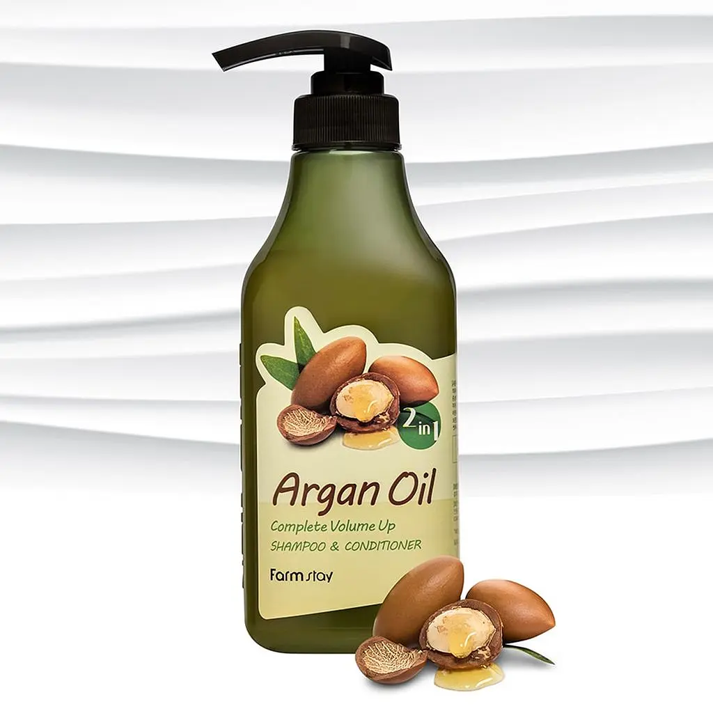 Шампунь-кондиціонер FarmStay Argan Oil Complete Volume Up Shampoo & Conditioner з аргановою олією 500 мл - фото 2