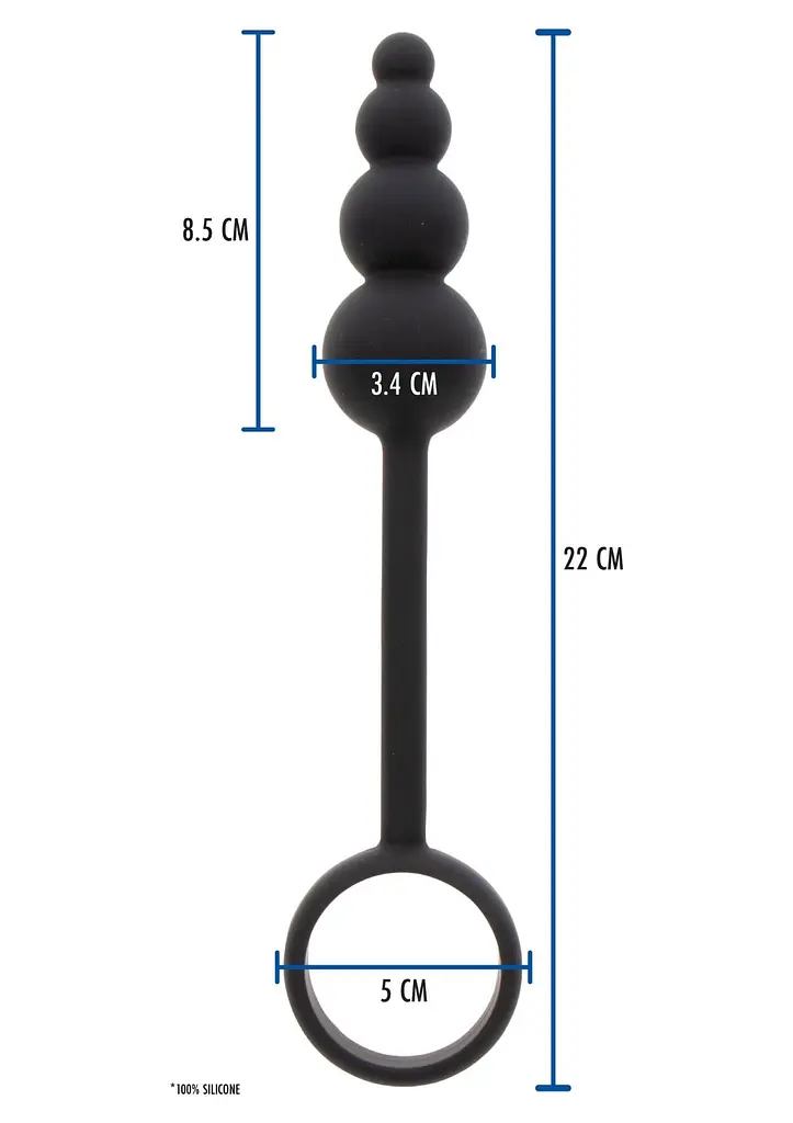 Анальна пробка з ерекційним кільцем ToyJoy Anal Plug Penis Ring, 22 см (чорний) - фото 5